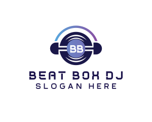 DJ Headphone Vinyl Disc logo design