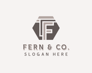 Hexagonal Company Letter F logo design