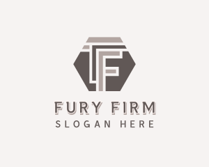 Hexagonal Company Letter F logo design