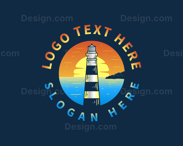 Lighthouse Sunset Beach Logo