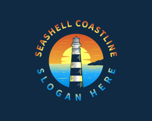 Lighthouse Sunset Beach logo design