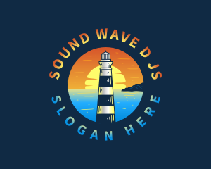 Lighthouse Sunset Beach logo design