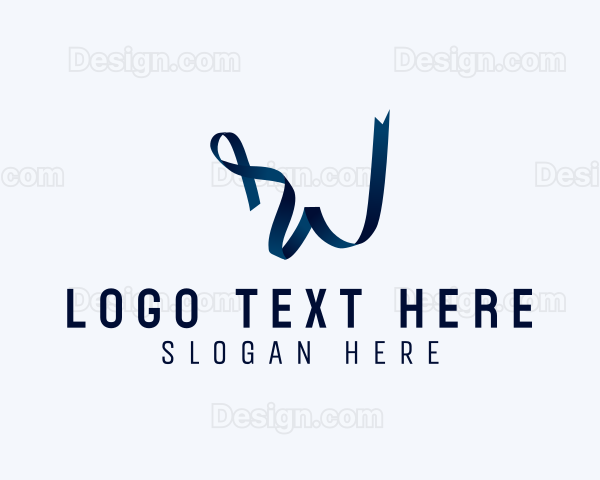 Elegant  Ribbon Letter W Logo