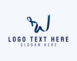 Elegant  Ribbon Letter W logo