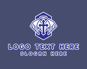 Christianity Blue Crucifix logo