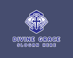 Christianity Blue Crucifix logo