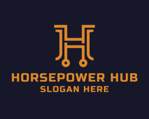 Modern Tech Letter H logo design