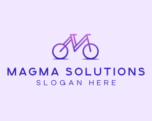 Purple Bicycle Letter M logo design