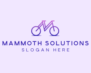 Purple Bicycle Letter M logo design