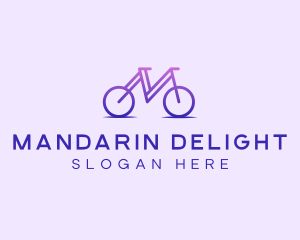 Purple Bicycle Letter M logo design