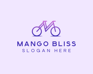 Purple Bicycle Letter M logo design