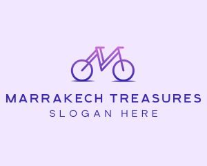 Purple Bicycle Letter M logo design