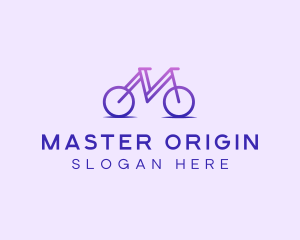 Purple Bicycle Letter M logo design