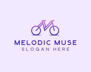 Purple Bicycle Letter M logo design