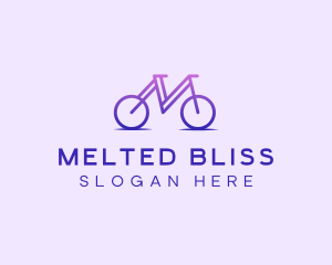 Purple Bicycle Letter M logo design