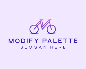 Purple Bicycle Letter M logo design