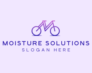 Purple Bicycle Letter M logo design