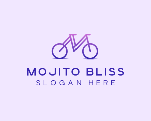 Purple Bicycle Letter M logo design