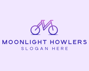 Purple Bicycle Letter M logo design