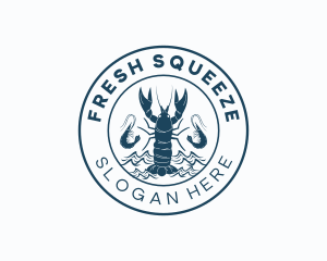 Lobster Shrimp Seafood logo design