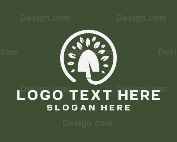 Landscaping Shovel Tool Logo