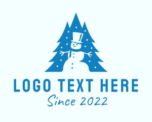 Blue Christmas Snowman  logo