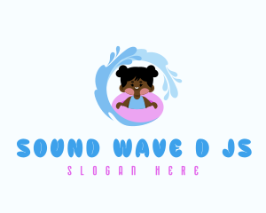 Swimming Splash Girl logo design