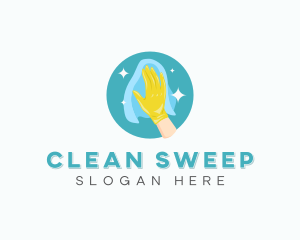 Hand Cleaning Gloves logo design