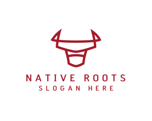 Native Wildlife Bull logo design