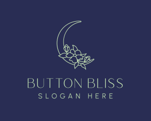 Floral Night Moon logo design