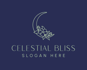 Floral Night Moon logo design