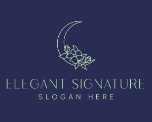 Floral Night Moon logo design