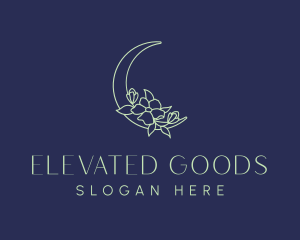 Floral Night Moon logo design