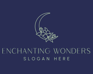 Floral Night Moon logo design