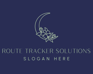 Floral Night Moon logo design