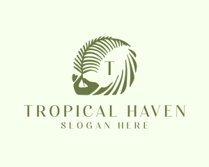 Tropical Leaf Organic Spa logo design