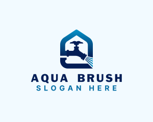 House Plumbing Faucet logo design