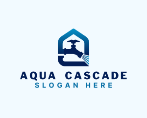 House Plumbing Faucet logo design