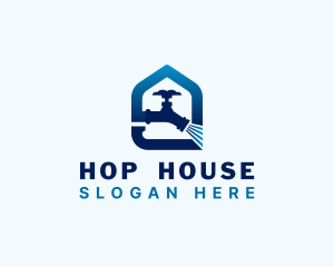 House Plumbing Faucet logo design