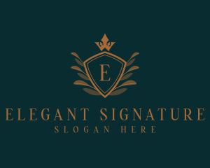 Elegant Shield Crown logo design