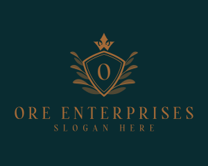 Elegant Shield Crown logo design