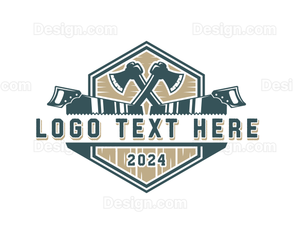 Lumberjack Axe Handsaw Logo