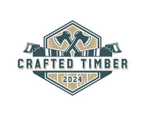 Lumberjack Axe Handsaw logo design