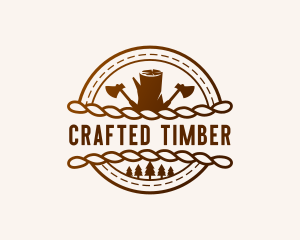 Woodwork Axe Lumberjack logo design