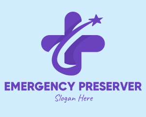 Violet Star Hospital logo design