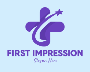 Violet Star Hospital logo design