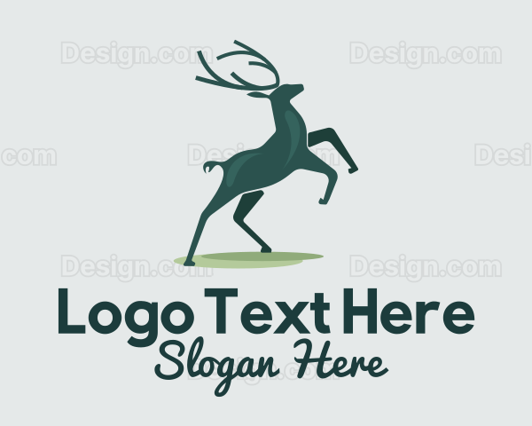 Green Reindeer Elk Logo