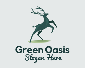 Green Reindeer Elk   logo design