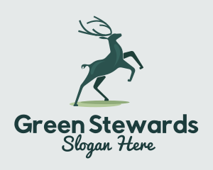 Green Reindeer Elk   logo design