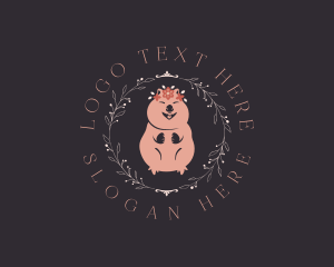 Cute Floral Quokka logo